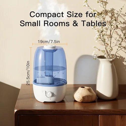 Miniatura 5 de MEGAWISE Humidificador de niebla fría para dormitorio infantil con gran capacidad de 3.2 litros, diseño sin fugas, salida de niebla fina, apagado