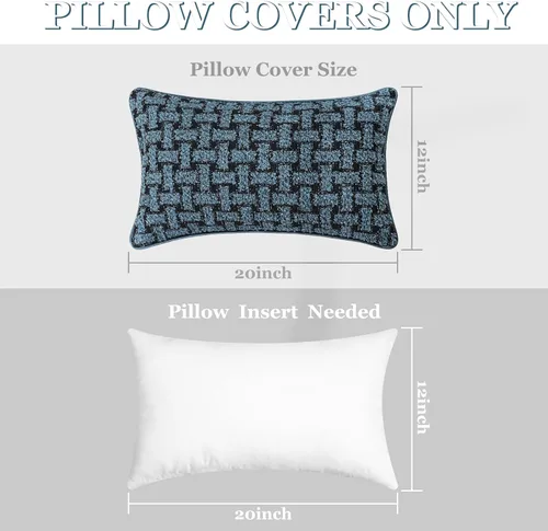 Miniatura 7 de Paquete de 2 fundas de almohada lumbar con textura de boucle de 12 x 20 pulgadas, fundas decorativas de piel sintética y suave para sofá, silla