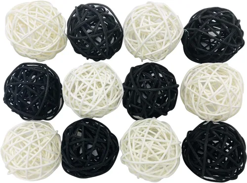 Miniatura 9 de 12 bolas decorativas de mimbre de ratán para manualidades, fiestas, decoración de mesa de boda, baby shower, accesorios de aromaterapia, 2 pulgadas