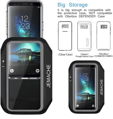 Miniatura 6 de Galaxy S7 Edge/S8/S8+ banda para el brazo, JEMACHE banda para el brazo para ejercicio, gimnasio, correr/trotar/ejercicio para Samsung Galaxy S8/S7