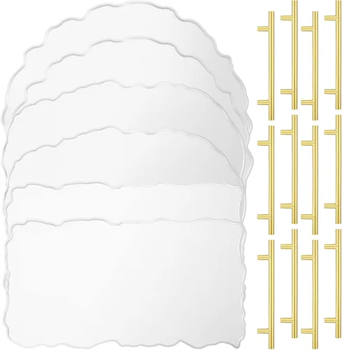 Hoolerry - 18 moldes de resina grandes de 13 pulgadas con asas doradas, moldes epoxi de fundición irregular de silicona para manualidades,