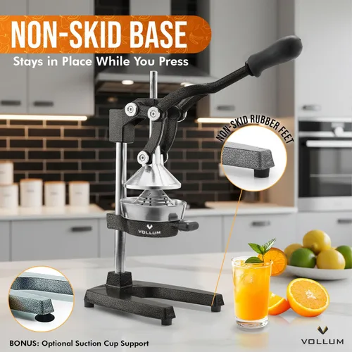 Miniatura 4 de Exprimidor manual de frutas, exprimidor de palanca de cítricos para el hogar de grado comercial para naranjas, limones, limas, pomelos y más, acero