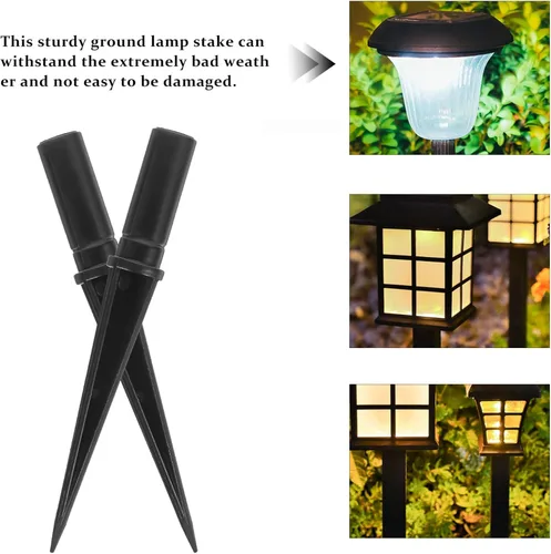 Miniatura 8 de Uonlytech Estaca de lámpara de jardín, 10 piezas, estacas de repuesto de luz solar, estacas de plástico para luces solares al aire libre, duraderas