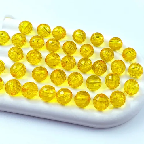 1000 cuentas facetadas redondas acrílicas de 0.236 pulgadas (0.236 in), cuentas espaciadoras de cristal, cuentas sueltas con múltiples facetas para