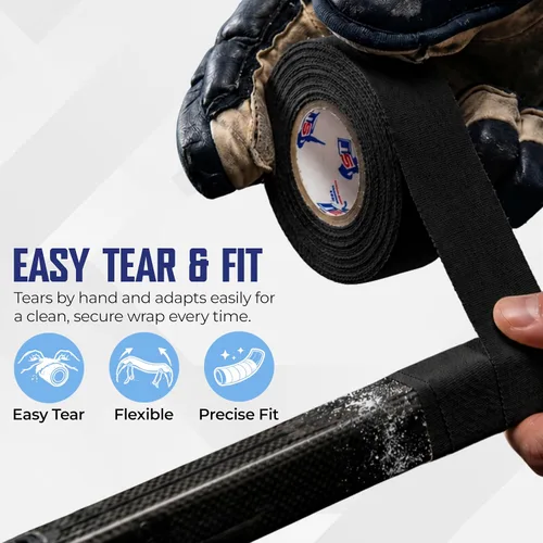 Miniatura 5 de sports tape ST Pro-Grade Cloth Hockey Tape (6 Rolls) - Strong Long-Lasting, Water Resistant Athletic Grip Tape for Lacrosse, Hockey, Baseball &