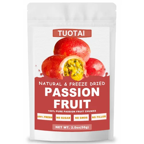 Fruta de la pasión liofilizada, 2 onzas, trozos de maracuyá para pasteles, bebidas y alimentos para hornear