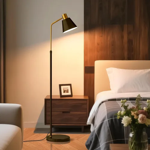 Miniatura 3 de Lámparas de pie vintage negras regulables para sala de estar, sofá, esquina, dormitorio, mesita de noche, oficina, luces de lectura altas ajustables