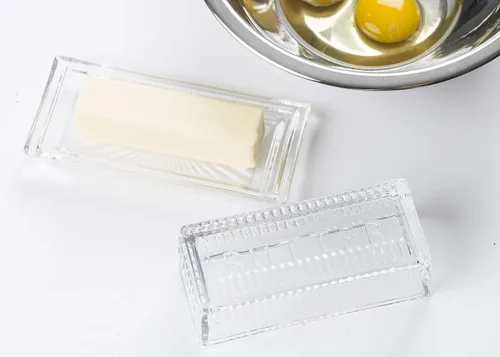 Miniatura 8 de Tablecraft Plato individual, vidrio transparente, mantequilla en relieve, 7 x 3 x 2.75, paquete de 6