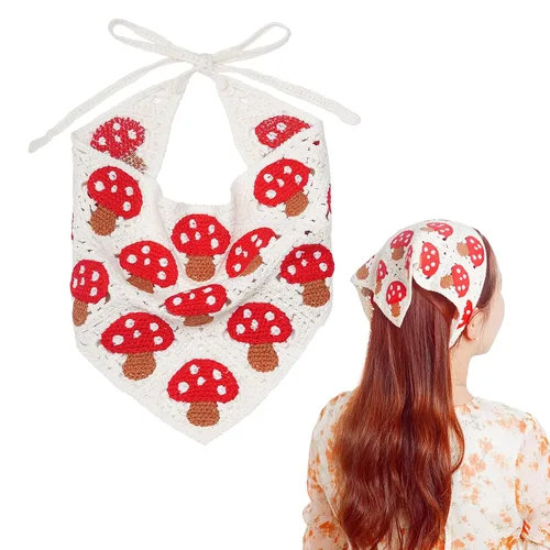 Miniatura 8 de hoyuwak Pañuelo para la cabeza de ganchillo, bandanas, diademas de corazón, bufanda, cubiertas para la cabeza, accesorios para el cabello rosa