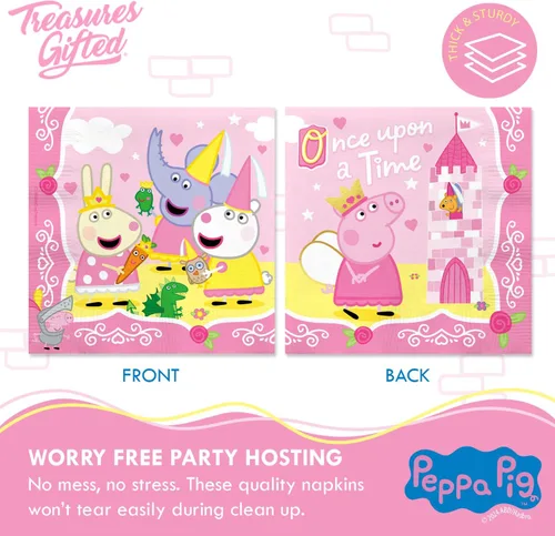 Miniatura 5 de Treasures Gifted Decoraciones de cumpleaños con licencia oficial de la princesa Peppa Pig – Sirve a 16 invitados – Juego de vajilla