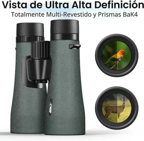 Miniatura 2 de Prismáticos UHD de 12 x 50 para adultos de alta potencia con adaptador de teléfono mejorado, visión grande, ligero, IPX7 resistente al agua