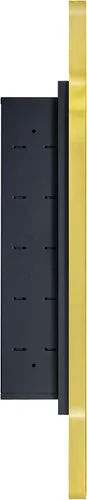 Miniatura 6 de Botiquín de baño empotrado ovalado de oro cepillado con espejo de acero inoxidable con marco de metal oblongo, en forma de píldora, gabinete de baño