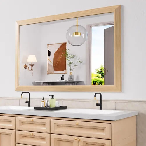 Miniatura 69 de Amorho Espejo de Baño Negro, Espejos de Pared de 24x30 Pulgadas con Marco de Metal Grueso para Sobre el Fregadero, Dormitorio, Sala de Estar