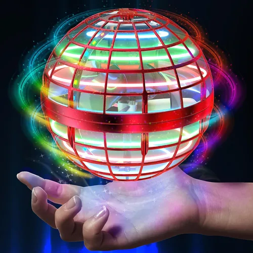 AMERFIST Juguete de Pelota Orbe Volador 2025, Globo Cósmico Boomerang Pelota Flotante Spinner Fidget Galáctico, Órbita de Dron Manual, Juguetes Rojo