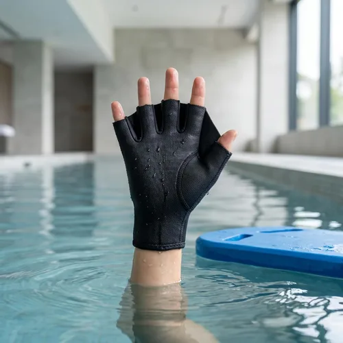 Miniatura 4 de BESPORTBLE Guantes de malla acuática para natación, entrenamiento acuático, resistencia al agua, ajuste acuático de entrenamiento acuático, palas