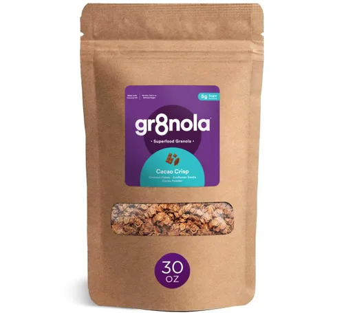 Miniatura 16 de gr8nola The Original - Cereal de granola saludable y bajo en azúcar, fabricado con superalimentos, almendras enteras, miel, canela y linaza, sin