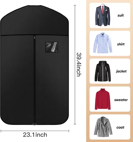 Miniatura 2 de Bolsa de tela Oxford de alta calidad para colgar ropa, bolsa de viaje con ventana transparente para trajes, abrigos, camisetas, chaquetas