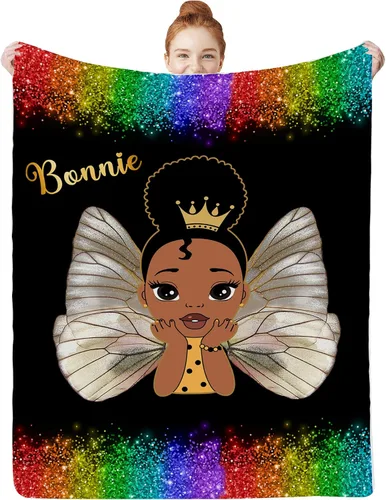 Miniatura 20 de Artsadd Manta facial personalizada de princesa para niñas, personalizada con cara de niños, manta personalizada para niños, nombre de foto de bebé