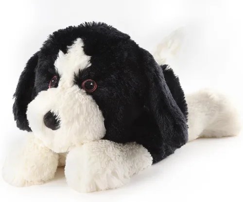 Border Collie - Animal de peluche para perro, almohadillas térmicas para microondas para calambres y alivio de la ansiedad, refrescante y