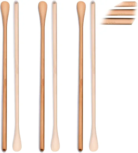 Miniatura 11 de 6 cucharas de mango largo mate de 8.6 pulgadas de acero inoxidable 304 para cóctel, cucharas de mezclar, cucharas de helado, cucharas de miel