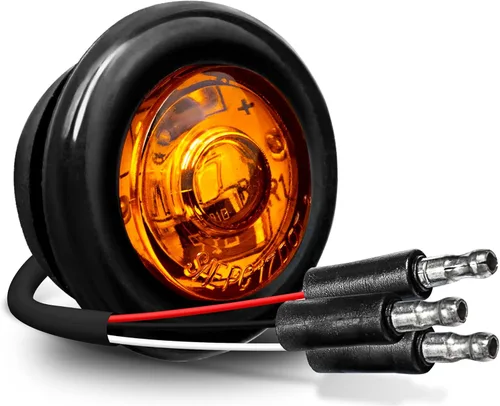 Miniatura 14 de TRUE MODS - 10 luces de marcador LED redondas de 3/4 pulgadas para remolque ámbar de 12 V [3 cables/DRL y señal de giro] [DOT FMVSS 108] [SAE P2PC]
