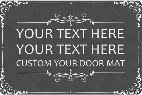 Felpudo personalizado de texto/logotipo/foto, tapete de bienvenida personalizado con respaldo antideslizante para interiores y exteriores, tapete