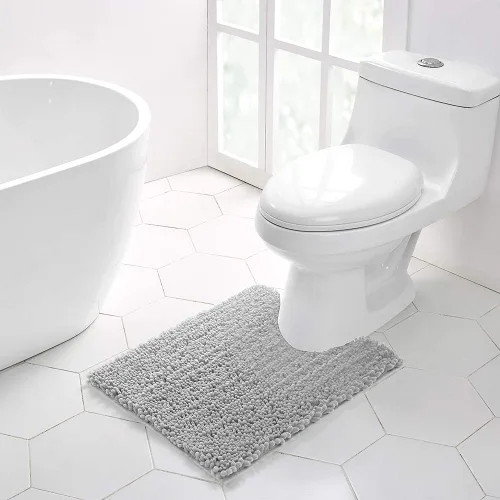 Miniatura 156 de Walensee Alfombra de baño antideslizante (24x17 pulgadas, rosa polvoriento) absorbente de agua, súper suave, lanuda de felpilla, lavable a máquina