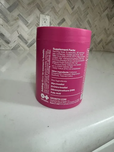 Miniatura 4 de O Positiv FLO Apoyo a la salud ovárica - Equilibrio hormonal para mujeres, suplemento con DIM, Myo y D-Chiro inositol, ácido fólico - Apoya