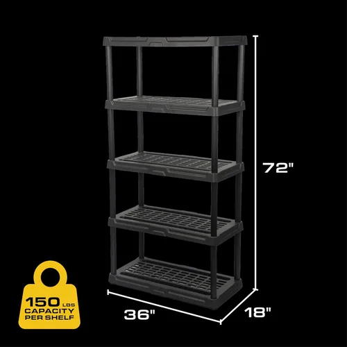 Miniatura 3 de CENTREX CX 5-Tier Heavy Duty Plastic Storage Shelves that Support up to 150lbs/shelf, Organization and Storage, Weather-Resistant Design, Easy