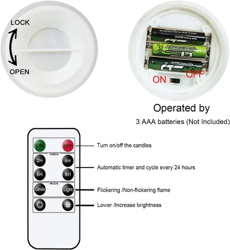 Miniatura 7 de GenSwin Velas parpadeantes sin llama, velas LED impermeables con control remoto y temporizador, velas de pilar de mecha 3D que funcionan