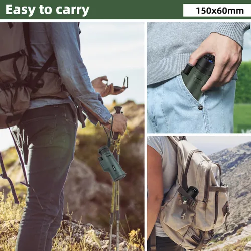 Miniatura 6 de Telescopio monocular de 40 x 60 pulgadas para adultos de alta potencia – Prisma BAK4, lente FMC, visor compacto para observación de aves