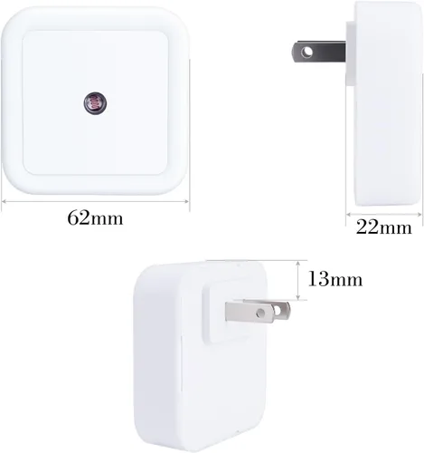 Miniatura 3 de Paquete de 6 luces nocturnas LED azules enchufables, sensor de atardecer a amanecer encendido y apagado automático, eficientes energéticamente