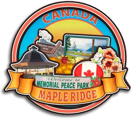 Miniatura 24 de Surrey British Columbia Canadá - Imán para nevera de madera 3D hecho a mano para viaje, ciudad recuerdos, nevera, regalo para decoración del hogar