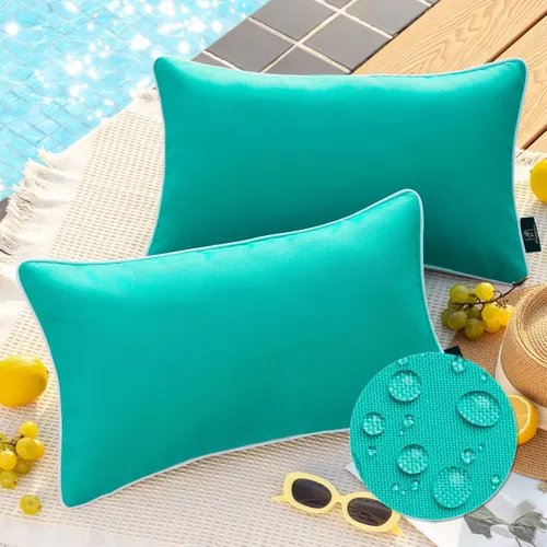 Miniatura 60 de Phantoscope - Juego de 2 fundas de almohada y cojín cuadradas decorativas, impermeables, para intemperie, sofás, carpas, 18 x 18 pulgadas