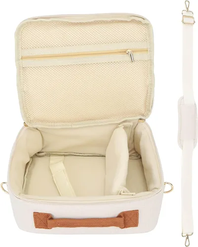 Miniatura 6 de KIMISS Bolsa de transporte para cámara, estuche de almacenamiento para cámara de gran capacidad, acolchado grueso, correa ajustable, funda de cámara