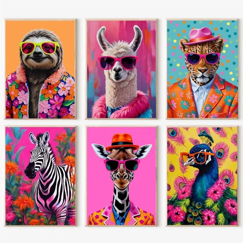 Miniatura 9 de cupmod Paquete de 6 kits de pintura por números para adultos principiantes, Número Boho Acrílico Fácil, DIY Números de Acuarela en Lienzo Sin Marco