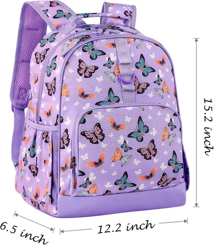 Miniatura 4 de Choco Mocha Mochila de jardín de infantes de 15 pulgadas para niños, púrpura, ((Butterfly-Purple), Escuela