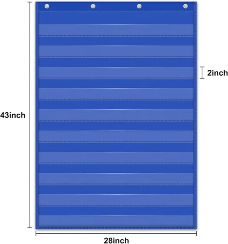Miniatura 7 de PreK-12 - Tabla de bolsillo estándar para centros de aula, palabras de pared para aula, suministros de enseñanza en casa (azul)