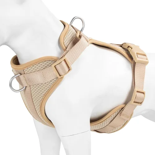 Miniatura 15 de Wisedog Arnés para perro de tamaño mediano, chaleco para mascotas con clip frontal, arnés ajustable para cachorro con 3 hebillas de liberación