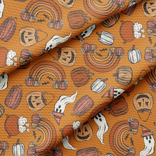 Miniatura 19 de The Yard - Tela texturizada con diseño de bala de calabaza de otoño para Halloween, Liverpool, elástica floral, 1 yarda, tela de punto grueso