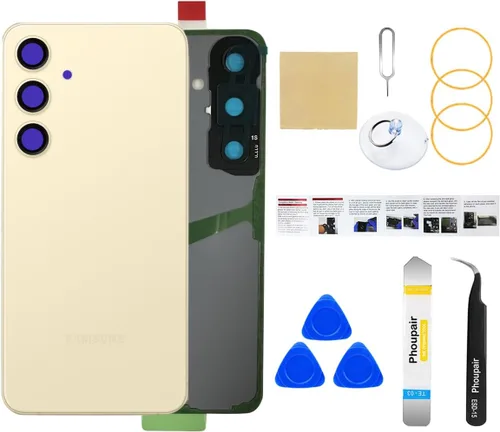 Miniatura 16 de Reemplazo de cristal trasero para Samsung Galaxy S24 con kit de herramientas de reparación profesional (Amber Yellow)
