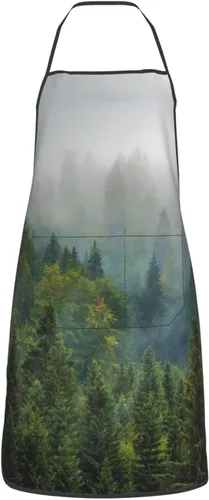 Miniatura 10 de Delantal fresco del bosque, delantales de cocina para hombres y mujeres, delantal de cocina delantal de chef delantal de jardín ajustable con 2