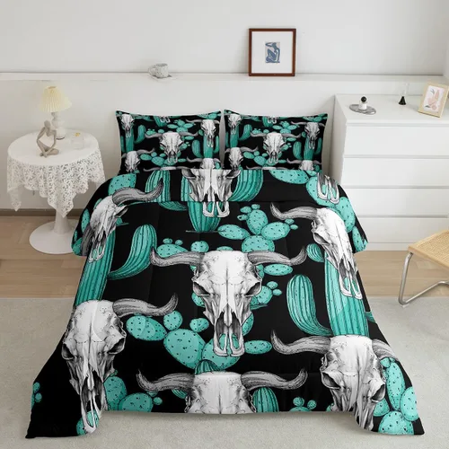 Miniatura 7 de Erosebridal Juego de edredón exótico tamaño individual, ropa de cama tribal, estadounidense, suroeste, étnico, bohemio, abstracto, geométrico, juego