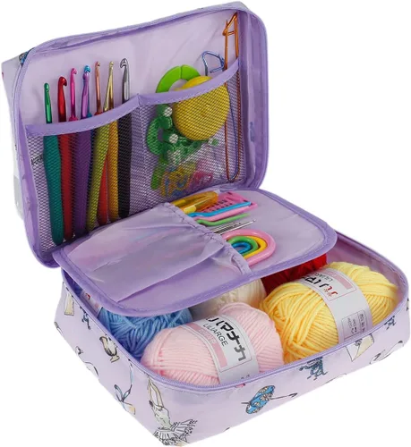 Miniatura 12 de Abizarch Kit de 59 piezas de ganchos de ganchillo para principiantes adultos, kit de inicio de tejer para adultos con mango ergonómico de agarre