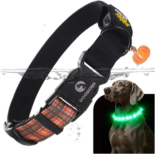 Miniatura 13 de DOGWONG Collar de perro con luz LED para Halloween, recargable e impermeable, collares de perro iluminados para otoño para caminar por la noche