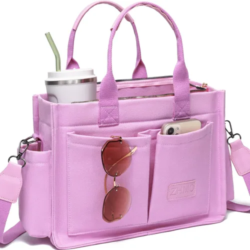 Miniatura 15 de ZHMO Bolso de lona para mujer, bolsos cruzados para mujer, bolsos de trabajo para computadora portátil, bolso grande de mano para enfermera
