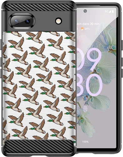 Miniatura 12 de CasesOnDeck Black TPU Case Compatible with Google Pixel 6A (2022) / Pixel 6A Case Slim Minimalistic Flexible Textured Cover -Bass Fishing