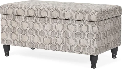 Miniatura 18 de Asense Banco otomano de almacenamiento, banco de almacenamiento de 18.8 x 40 x 18.5 pulgadas, reposapiés con patas, otomanas copetudas con bisagra