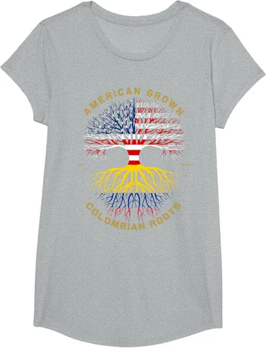 Miniatura 49 de Camiseta de regalo con la bandera de Estados Unidos con árbol de raíces colombianas