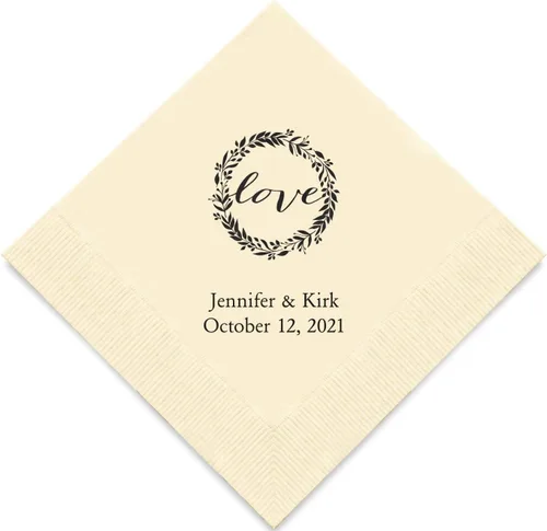 Miniatura 30 de Weddingstar - servilletas de papel impresas personalizables Negro